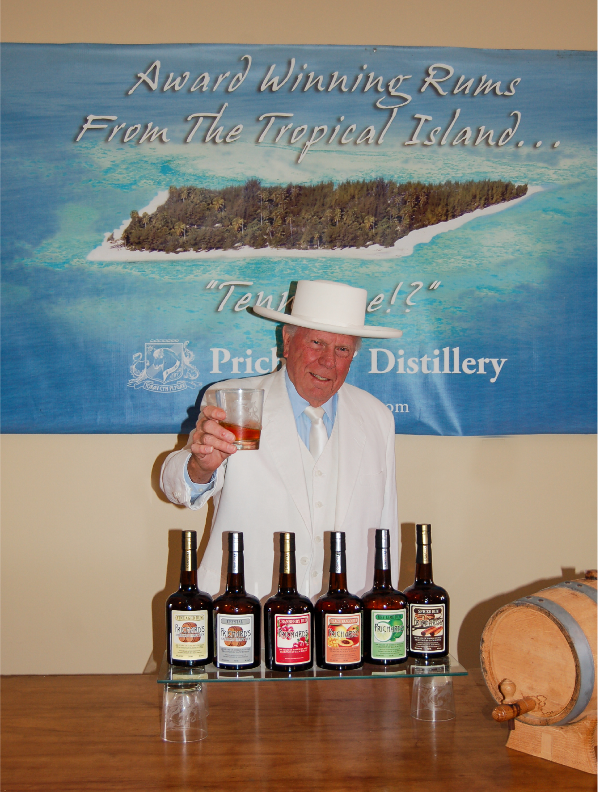 Phil Prichard with new Rum Bottles